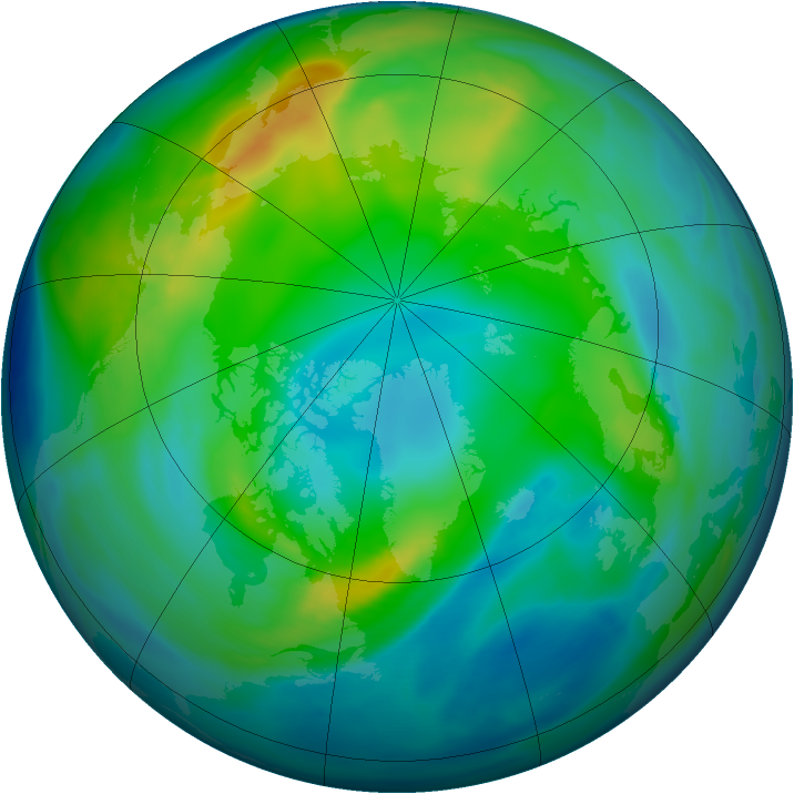 Arctic ozone map for 13 November 2004
